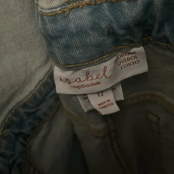 Isabel Maternity Shortalls Denim Cutoffs- s 12 - Picture 6 of 8